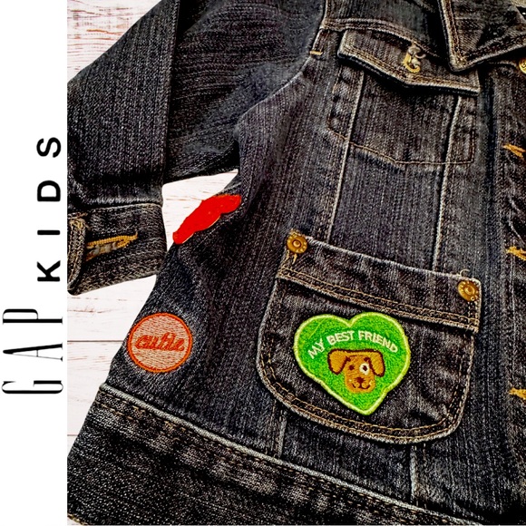 Baby Gap Toddler Dark Denim Patchwork Jacket with Pockets / Size 18-24 mo - Picture 4 of 9